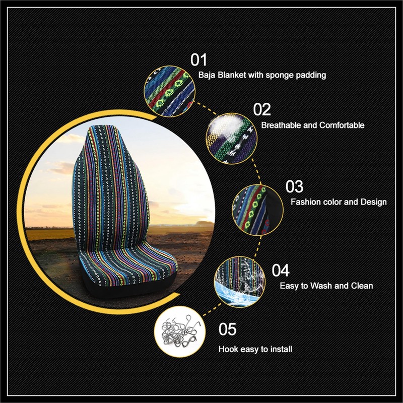 Hihaha Automotive Universal Baja Blanket Bucket Seat Cover for Car