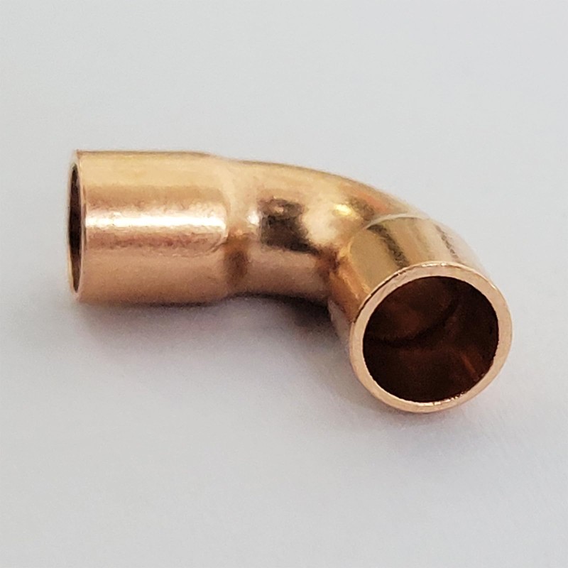 16 x 90-Grad-Winkel-Kupferrohrverschraubung, Löten, ID-Anschluss für HVAC-Kühlgeräte (9.6mm (3/8"))