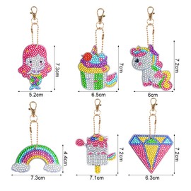 Diamond Painting Unicorn Gifts Children, Diamond Painting Toy for 6-12 Years, DIY Key Chain Crafts Girls for Children Aged 6-8, Craft Set Children Gifts from 4 5 6 Years