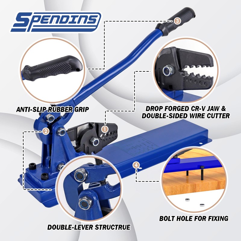 SPENDINS 24 Inch Bench Swaging Cutting Tool, Wire Rope Crimping