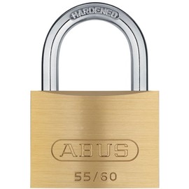 ABUS 55/60 Solid Brass Padlock with 2 Keys for School, Gym, 2 9/32in (60mm) Wide, Keyed Different