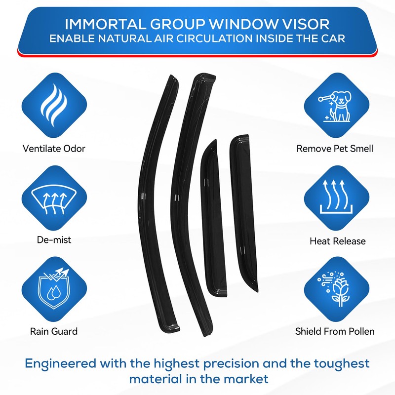 IG Window Visors Fit for 1997-2001 Toyota Camry, Out-Channel Rain