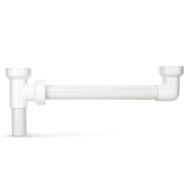 KEENEY 125-16QLK Push Fit Double Bowl Sink 16-in End Outlet Waste, White