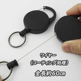 [EXERT] Carabiner Included, Reel Key Holder, Key Reel, Reel Key, Pass Case, Set of 2, Carabiner