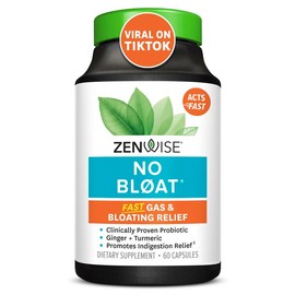 Zenwise No Bloat - Digestive Enzymes + Probiotics + Organic Botanicals for Bloating and Gas Relief - 60 Count:_100 Count