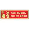 VSafety 13066AX-G "Gas Supply Cut Off Point" Fire Equipment Sign,