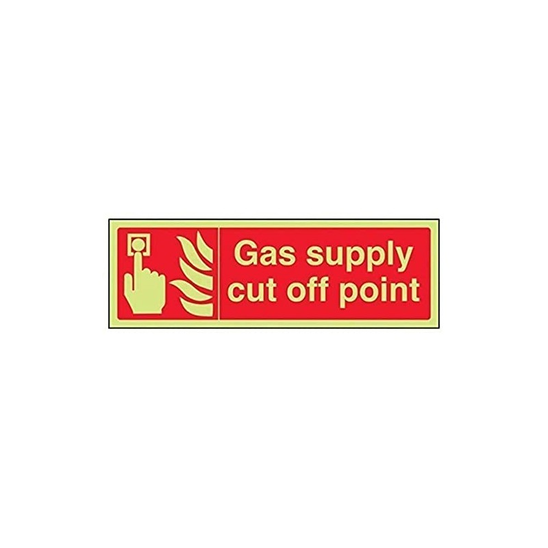 VSafety 13066AX-G "Gas Supply Cut Off Point" Fire Equipment Sign,