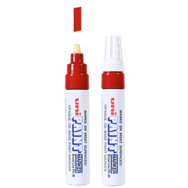 Uni-Ball Uni Paint PX-30 Oil-Based Paint Markers, Broad Line (8mm), Red, 2 Count