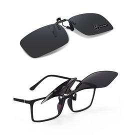 TERAISE Polarized Unisex Clip on Outdoor Sunglasses,HD Flip Up Sunglasses Clip on Glasses,High Beam Headlights Reduced,Glare-Free(M)