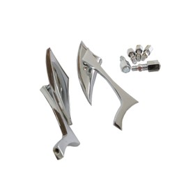 Gxcdizx 1Pair 8mm 10mm Chrome Motorcycle Cruiser Blade Mirrors for Harley Davidson Rocker C 2008-2011