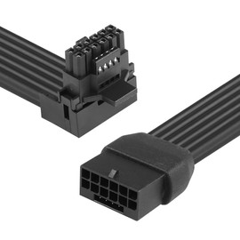 CERRXIAN 1FT ATX3.0 12VHPWR 90 Degree Angle Extension Cable,PCI-e 5.0 12VHPWR ATX3.0 600W 16 Pin Male to Down Angled Female Power Cable,for Graphic Card GPU 12+4pin RTX 3090Ti 4070Ti 4080 4090(B-1FT)
