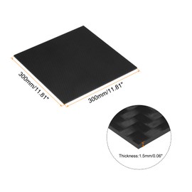 QUARKZMAN Carbon Fibre Sheets 300 x 300 x 1.5 mm Matte 3K Carbon Fibre Sheet Surface Pultruded Flat Carbon Fibre Plate Twill Fabric Panel Plate for Kite RC Plane