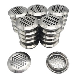 CTRICALVER Stainless Steel Round Ventilation Grille Vent Louver|27 Pcs Round Mesh Hole Silver 35mm