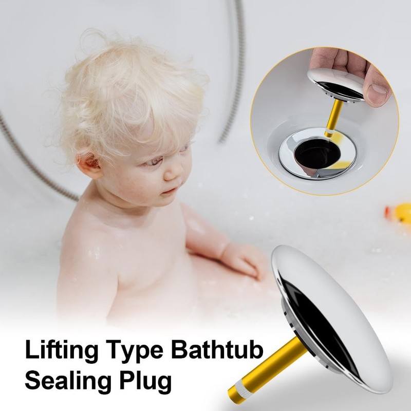TopHomer 70mm Universal Basin Sink Stopper, Bathtub Drain Chock Plug,
