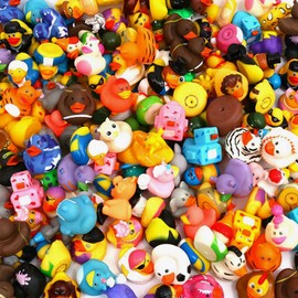 XY-WQ XY-WQ Rubber Duck 150 Pack for Jeeps Bath Toy Assortment - 2.3 Inch Bulk Floater Duck for Kids - Baby Showers Accessories - Party Favors, Birthdays, Bath Time, and More (50 Varieties)