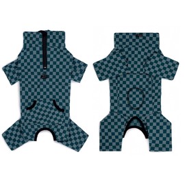 BT Bear Hunde-Wintermantel, warmer Fleece-Hundemantel für kaltes Wetter, kariert, Hunde-Overall, Rollkragen, Winterkleidung für Welpen, kleine Hunde, Blau, Größe M