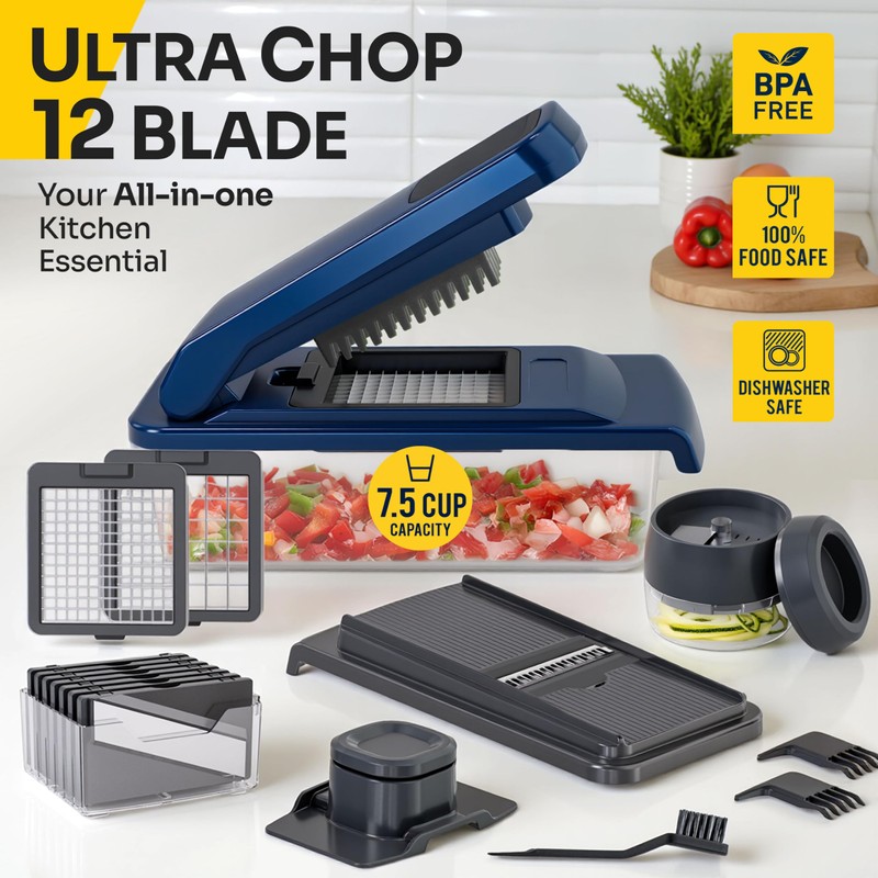 UltraChop All-In-1, 12 Blade Heavy Duty Vegetable Chopper, Food Chopper