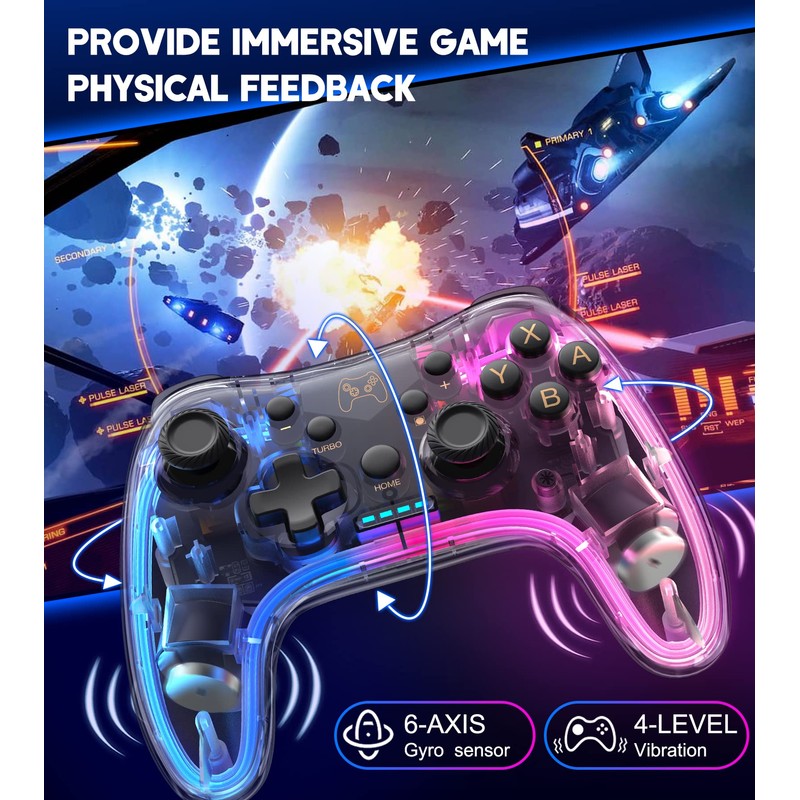 HASACOOL Switch Pro Controllers for Switch/Switch Lite/OLED, Wireless Switch Controller