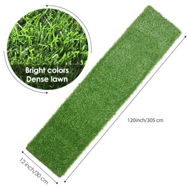 Ruisita Artificial Grass Table Runners 12 x 120 Inch Synthetic Grass Table Runners Grass Rug Table Decorations for Spring Summer, Wedding, Baby Shower, Party Decor