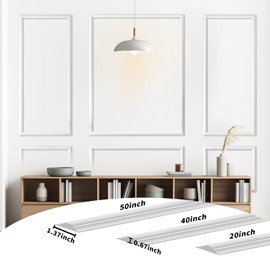 HPNIUB Pre-Cut Wall Molding Set of 6 Pcs Ready to Assemble Wainscoting Panels for Interior Wall Decor Peel and Stick Trim Molding Kit Picture Frame Style Molding for Living Room(Not Include Glue)