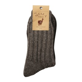 2X Natural Alpaca Wool & Lambs Wool Socks for Women, Premium, Breathable, Thick Heavy Blend, Winter, Thermal Warm (5-7.5, Brown-Taupe)
