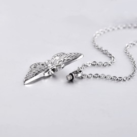COCO Park Urn Necklace for Ashes Butterfly Memorial Keepsake Stainless Steel Cremation Jewelry