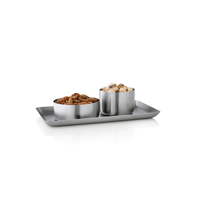 blomus -BASIC- Snackschale S aus mattiertem Edelstahl, Servierschale Dip-Schale, Deko-Schüssel