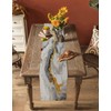 Grey Ombre Marble Table Runners 72 Inches Long, Golden Gray