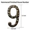 5.5 Inch Cast Iron House Numbers - Hammered Finish Mailbox