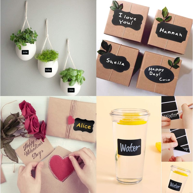 Tiardey 2 Volumes Irregular Shape Chalkboard Labels,Waterproof Reusable Blackboard Stickers