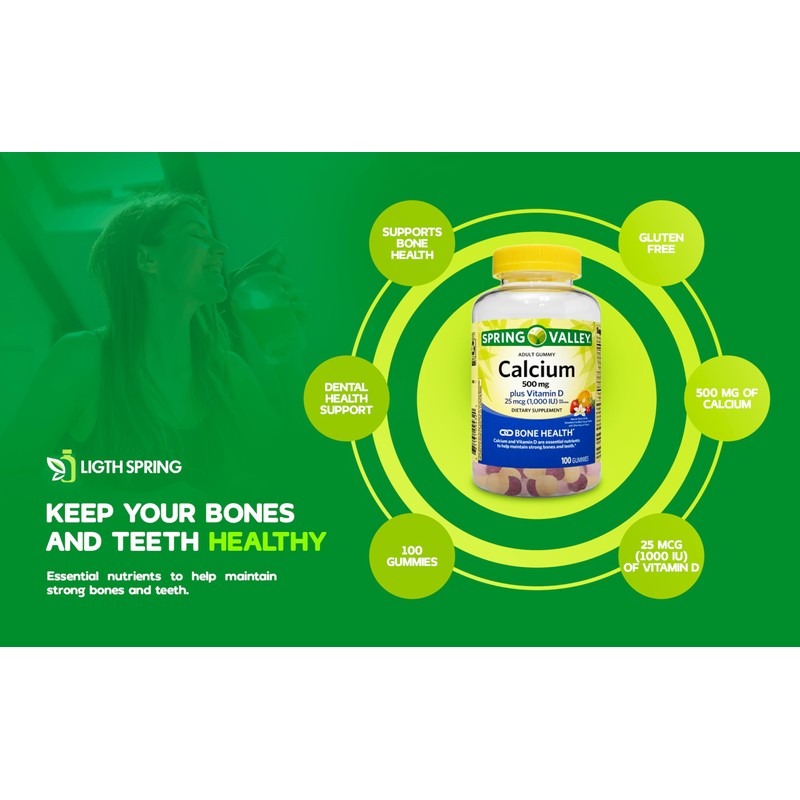 Calcium Plus Vitamin D, Adult Gummies, 500 mcg, 1000 IU,