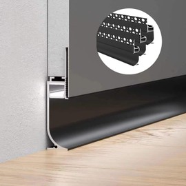 Besseto Black Baseboard LED Aluminum Channel,3 x 2m Toe Kick LED Strip Light Aluminum Channel Profile Skirtingboard Baseboard Light for Living Room Bedroom Kitchen Home Theater(3Pack 2M/6.6FT)