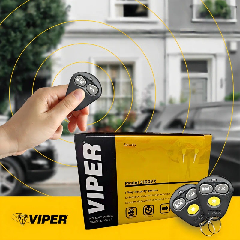 Alarma Viper 3100VX Seguridad Vehicular 1 Vía con 2 Controles