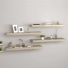 TREATLIFE HOME Stylish Floating Wall Shelves Set of 4, Oak