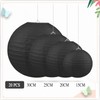 Jangostor Pack of 20 Black Paper Lanterns, Round Paper Lanterns,