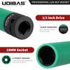 19mm 1/2-Inch Drive Extra Long Impact Lug Nut Socket,Deep,Metric,with Protective