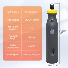 BAUSATZ Handheld Leather Edge Burnisher Electric Leather Burnishing Machine Leather Polish Machine Leather Edge Grinding Machine Electric Leather Burnishing Tool + 10PCS Ebony Wood Edge Slicker