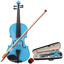 Violin for Kids & Adults,Acoustic Violin Set for Beginners with Hard Case & Bow,Rosin,Ready To Play 4/4 Violin,Student Beginner Violin,Stringed Musical Instruments (Sky Blue)