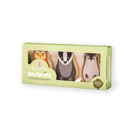 Rosa & BO Woodlies Collectibles Set of 3 Wooden Figures Toy for Toddlers from 12 Years, Montessori Fantasy Little World Play (Hamish, Olive & Basil)