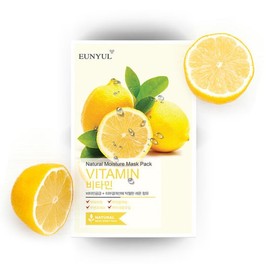 Eunyul Natural Vitamin Mask Pack (1 Sheet) / Daily Use (1 Pack a Day) / Moisture / Elasticity / Whitening Care / 내츄럴 비타민 마스크팩 1매/매일쓰는 1일 1팩 /수분/탄력/미백 케어