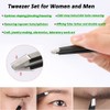 HappyGo Precision Tweezers Professional Stainless Steel Tweezer Set 6 Pack