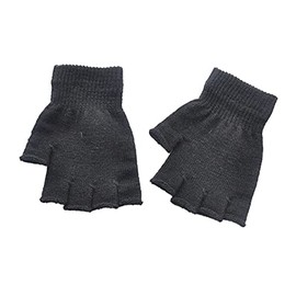 Diversity Land Knitted Warm fingerless Gloves Soft Winter Gloves Women Men gloves (Grey)