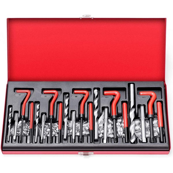 Metric Helicoil Thread Repair Kit: 131-Piece Heli Coil HSS Drills