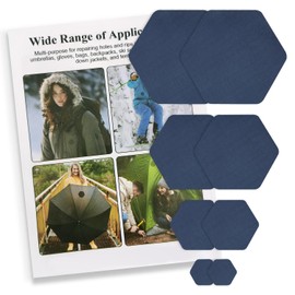 ZESION 8 Pcs Down Jacket Repair Patches - Highly Effective Repair of Nylon Fabric, Waterproof Self-Adhesive Repair Patch for Down Jackets, Tents, Raincoats, Outdoor Equipment (Navy Blue)