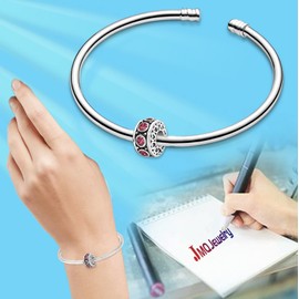 JMQJewelry Womens Beads Charm for Bracelet Grandma Granddaughter Mother Daughter Son Birthday Birthstone October Pink Graduation 2024