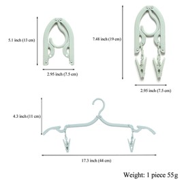 Tsyoow Thick Folding Clothes Hangers with Clips, Portable Multi-Purpose Hanger, for Travel Outdoor Camping, Assorted Color (Pack of 8)