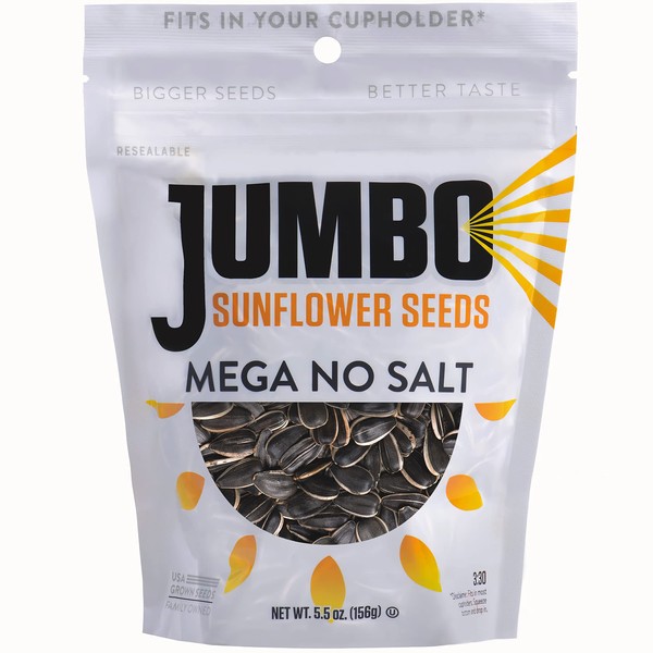 JUMBO SUNFLOWER SEEDS, Mega No Salt, 5.5-Ounce (Pack of 12)