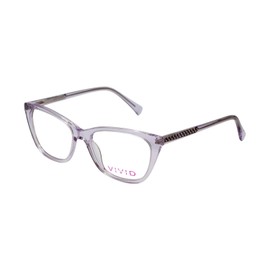 Vivid Designer Reading Eye Glasses 886 in Shiny Light Purple/Crystal Clear 53 mm