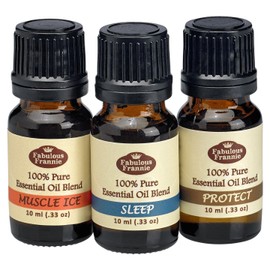 Fabulous Frannie Pure Essential Oil Blend Top 3 Set - Muscle Ice, Protect, Sleep 10ml (Pack of 3)