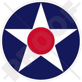 US Army Air Corps USAAC WWII Aircraft Roundel USAF USA 4" (100mm) Vinyl Sticker, Decal